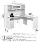 72W L-shaped Computer Desk with Hutch and Drawers by Bush Furniture