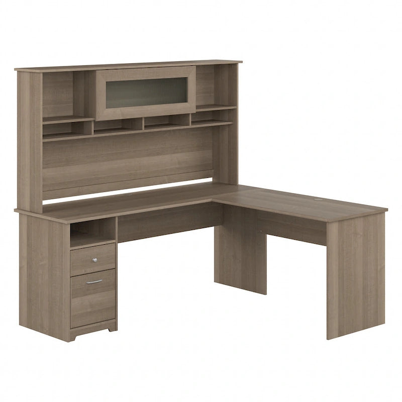 72W L-shaped Computer Desk with Hutch and Drawers by Bush Furniture