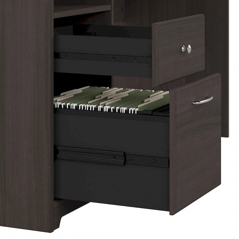 72W L-shaped Computer Desk with Hutch and Drawers by Bush Furniture