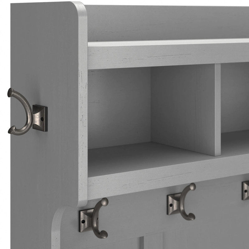 Woodland 40W Hall Tree and Shoe Bench with Shelves by Bush Furniture