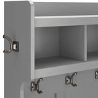 Woodland 40W Hall Tree and Shoe Bench with Shelves by Bush Furniture