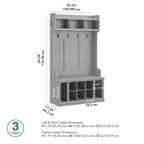 Woodland 40W Hall Tree and Shoe Bench with Shelves by Bush Furniture