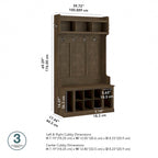 Woodland 40W Hall Tree and Shoe Bench with Shelves by Bush Furniture