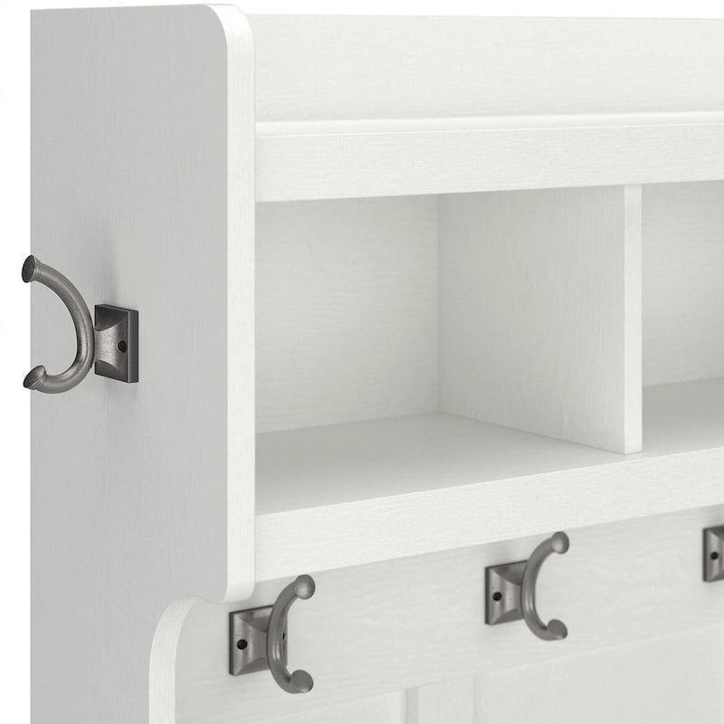 Woodland 40W Hall Tree and Shoe Bench with Shelves by Bush Furniture