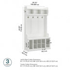 Woodland 40W Hall Tree and Shoe Bench with Shelves by Bush Furniture