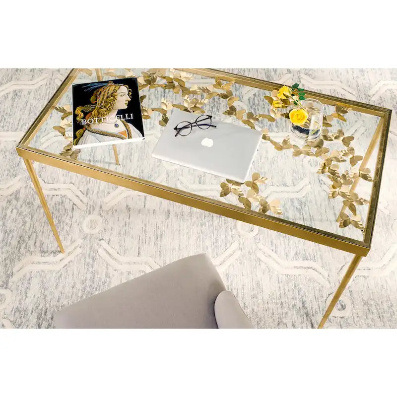 SAFAVIEH Marylin Antique Gold Leaf Butterfly Desk