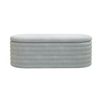 Storage Chenille Ottoman Bench Upholstered Fabric Storage Bench End of Bed Stool with Safety Hinge