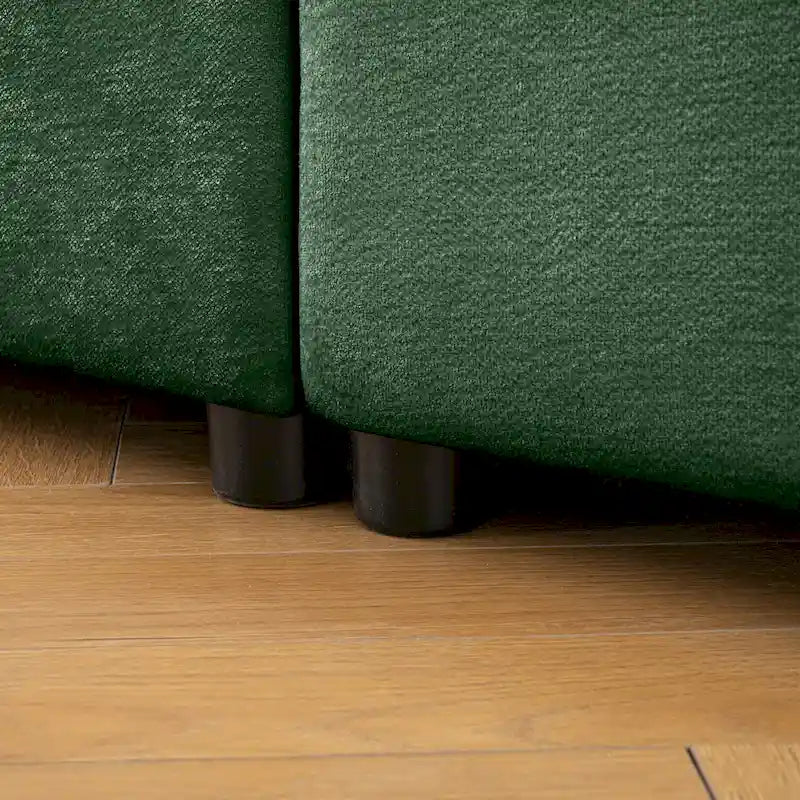 109 Chenille Upholstered L-Shaped Modular Sectional Sofa with Storage Seat, DIY Combination