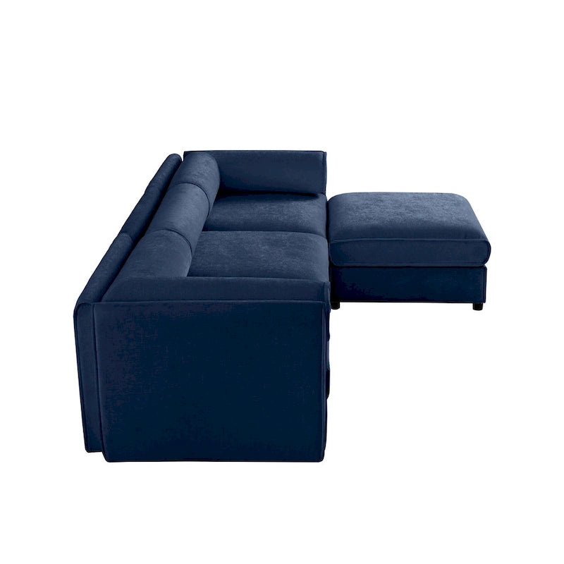 109 Chenille Upholstered L-Shaped Modular Sectional Sofa with Storage Seat, DIY Combination