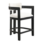 Netia 3-Piece Counter-Height Bar Set with Boucle Upholstered Chairs and Metal Table Base by Christopher Knight Home