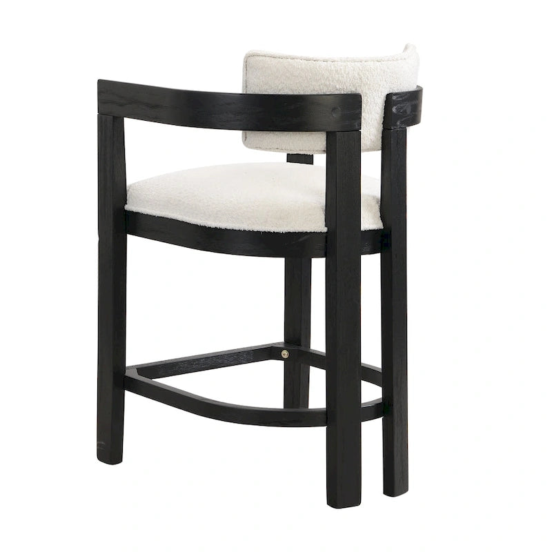 Netia 3-Piece Counter-Height Bar Set with Boucle Upholstered Chairs and Metal Table Base by Christopher Knight Home