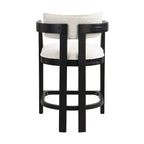 Netia 3-Piece Counter-Height Bar Set with Boucle Upholstered Chairs and Metal Table Base by Christopher Knight Home