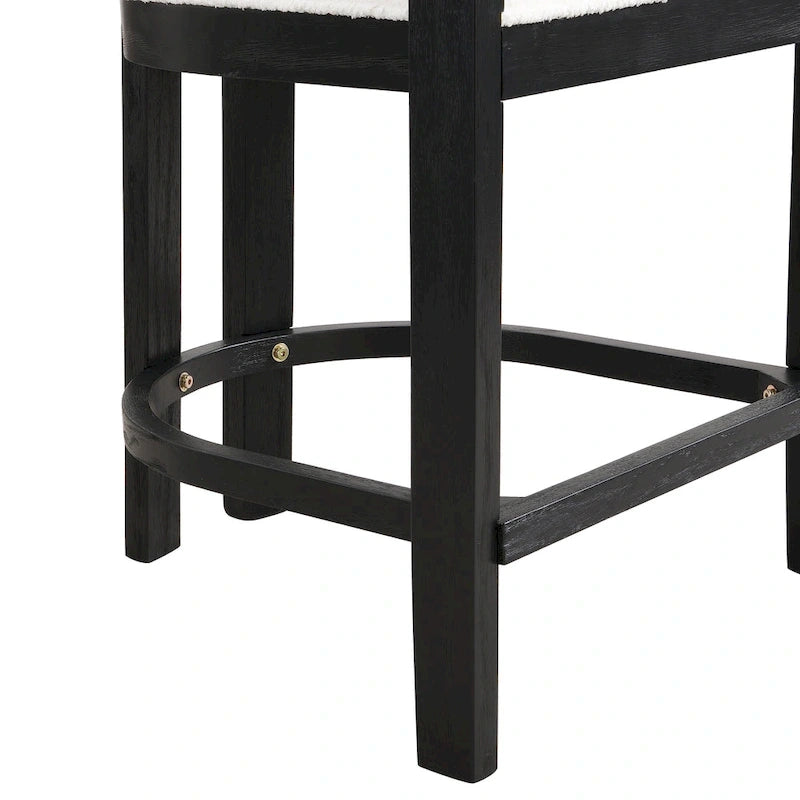 Netia 3-Piece Counter-Height Bar Set with Boucle Upholstered Chairs and Metal Table Base by Christopher Knight Home