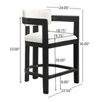 Netia 3-Piece Counter-Height Bar Set with Boucle Upholstered Chairs and Metal Table Base by Christopher Knight Home