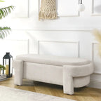 GDFStudio - Evelyn Chenille Upholstered Storage Bench with Turned Legs for Elegant Spaces