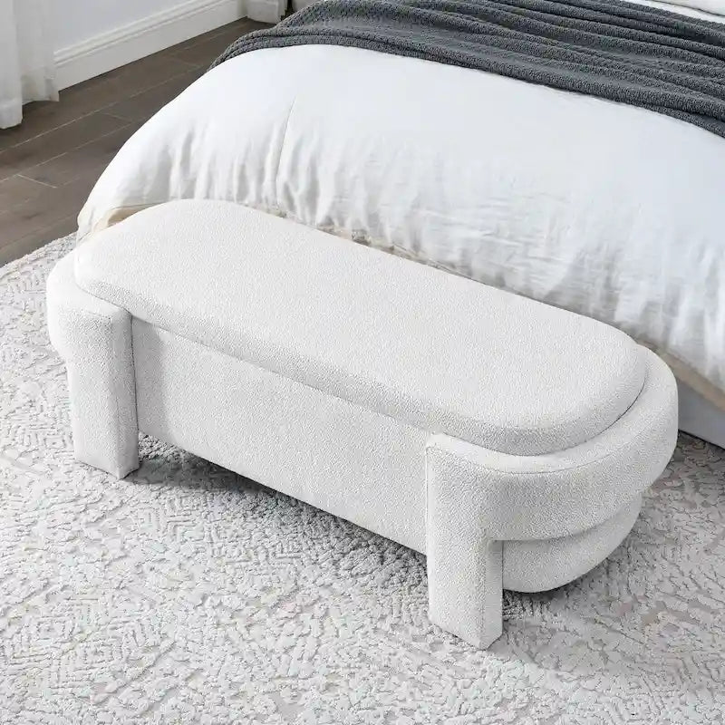 GDFStudio - Evelyn Chenille Upholstered Storage Bench with Turned Legs for Elegant Spaces