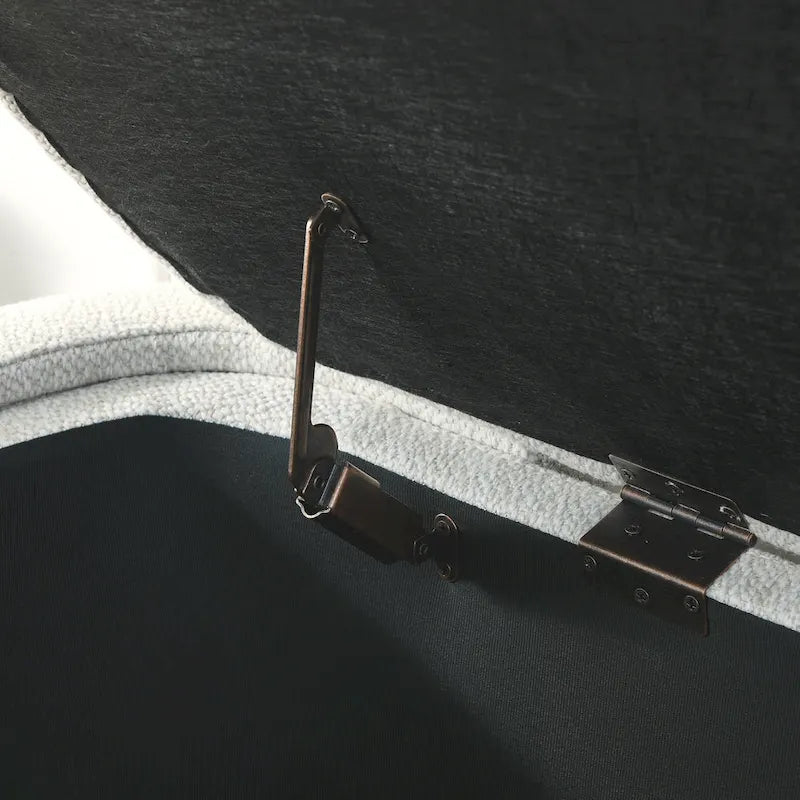 GDFStudio - Evelyn Chenille Upholstered Storage Bench with Turned Legs for Elegant Spaces