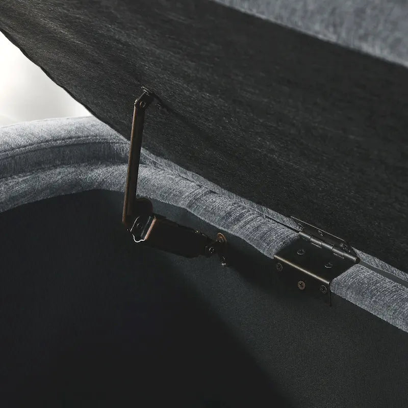 GDFStudio - Evelyn Chenille Upholstered Storage Bench with Turned Legs for Elegant Spaces