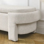 GDFStudio - Evelyn Chenille Upholstered Storage Bench with Turned Legs for Elegant Spaces