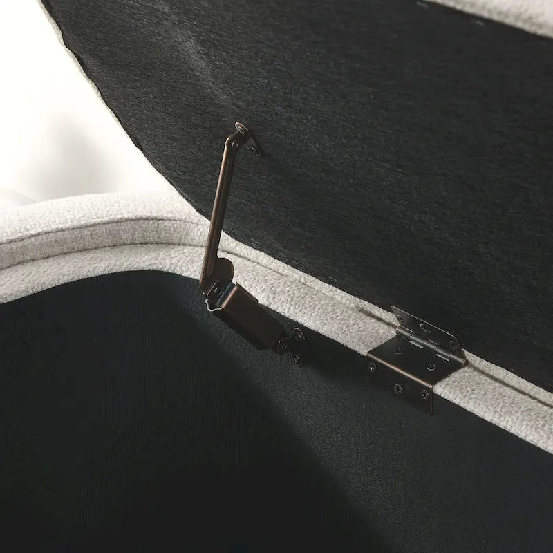 GDFStudio - Evelyn Chenille Upholstered Storage Bench with Turned Legs for Elegant Spaces