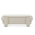GDFStudio - Evelyn Chenille Upholstered Storage Bench with Turned Legs for Elegant Spaces