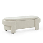 GDFStudio - Evelyn Chenille Upholstered Storage Bench with Turned Legs for Elegant Spaces