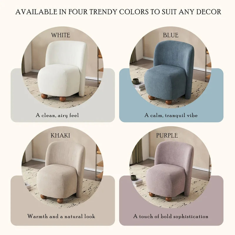 Christopher Knight Home - Eliana Modern Teddy Fabric Accent Chair with Curved Backrest and Legs