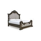 Signature Design by Ashley Maylee Dark Brown/Gray Upholstered Panel Bed