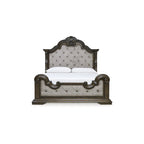 Signature Design by Ashley Maylee Dark Brown/Gray Upholstered Panel Bed
