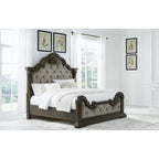 Signature Design by Ashley Maylee Dark Brown/Gray Upholstered Panel Bed