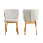 Wooden Frame Upholstered Shell Dining Chairs set of 2