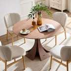 Wooden Frame Upholstered Shell Dining Chairs set of 2