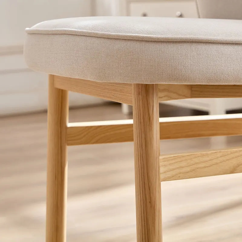 Wooden Frame Upholstered Shell Dining Chairs set of 2