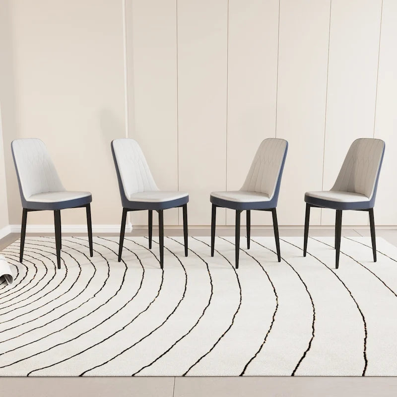 Set Of 4 Dining Chair with Metal Leg