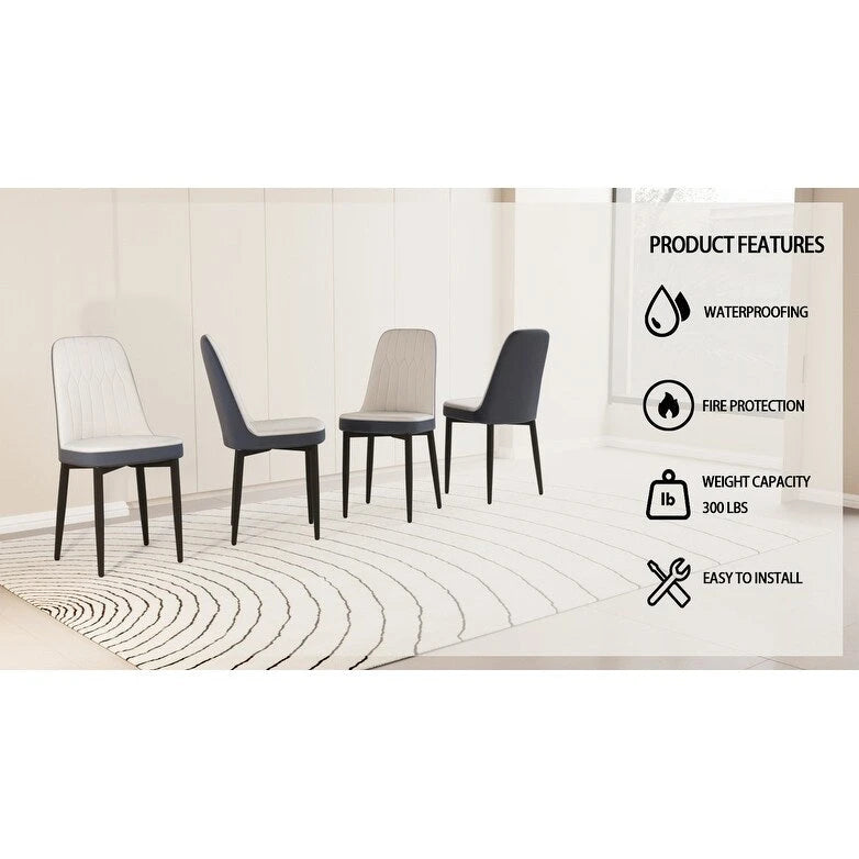 Set Of 4 Dining Chair with Metal Leg