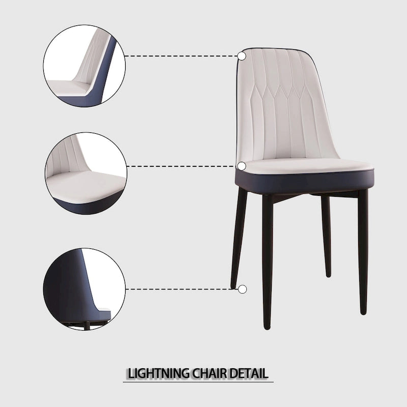 Set Of 4 Dining Chair with Metal Leg