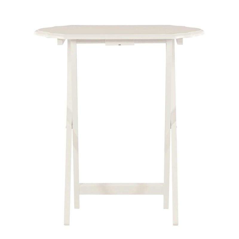 Routed Edge Foldable Snack Tray Tables - 26.25 - White - Set of 2