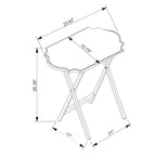 Routed Edge Foldable Snack Tray Tables - 26.25 - White - Set of 2