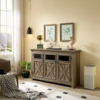 3 Doors Cabinet Large Buffet Sideboard Cabinet, Bar Wine Cabinet,Buffet Cabinet Table Coffee Bar Wine Bar Storage Space Cabinet