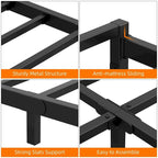 Metal Platform Bed Frame with Steel Slats Support
