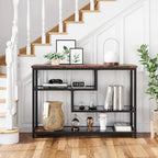 Entryway Table, 4-Tier Console Table with Storage Shelves
