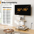 Mobile TV Stand with Power Outlet