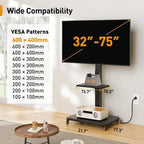 Mobile TV Stand with Power Outlet