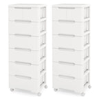 Costway 2 PCS 7-Drawer Plastic Rolling Storage Cart with 4 Universal - See Details