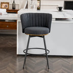 Modern Swivel Bar Stools Set of 2, Performance Upholstered Counter Height Bar Stool with Back for Kitchen, Bar, Dining Room