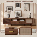 Wood TV Stand for 75 TVs, Modern TV Cabinet for Living Room