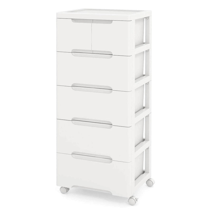 Costway 1 PCS 6-Drawer Plastic Rolling Storage Cart with 4 Universal - See Details