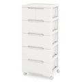 Costway 1 PCS 6-Drawer Plastic Rolling Storage Cart with 4 Universal - See Details