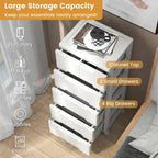 Costway 1 PCS 6-Drawer Plastic Rolling Storage Cart with 4 Universal - See Details