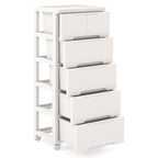 Costway 1 PCS 6-Drawer Plastic Rolling Storage Cart with 4 Universal - See Details